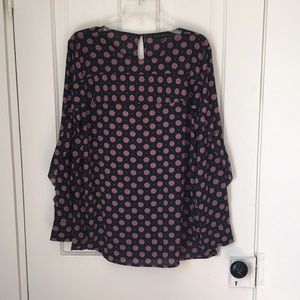 Banana Republic Medallion Print Blouse w Ruffle
